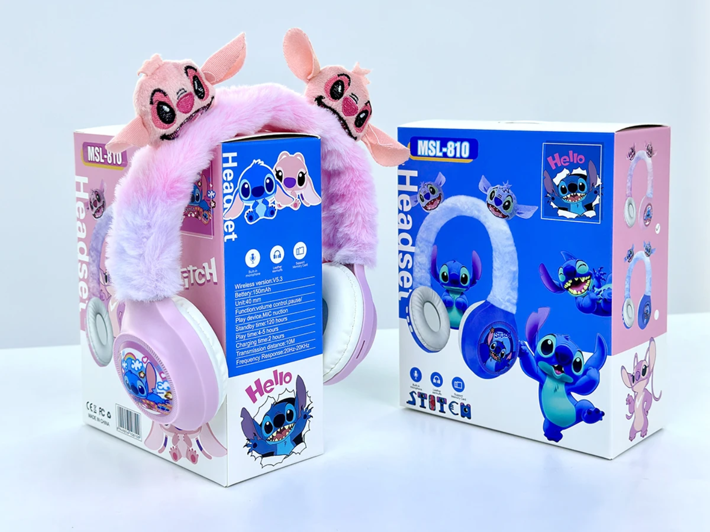 Casque en peluche stitch