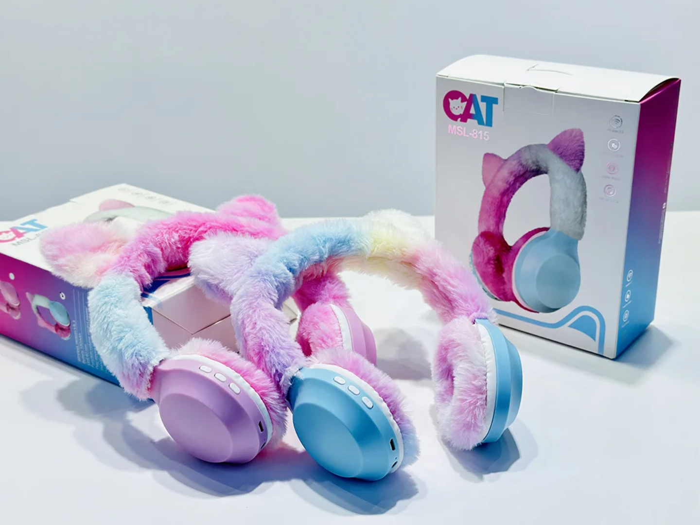 Casque en peluche oreille de chat