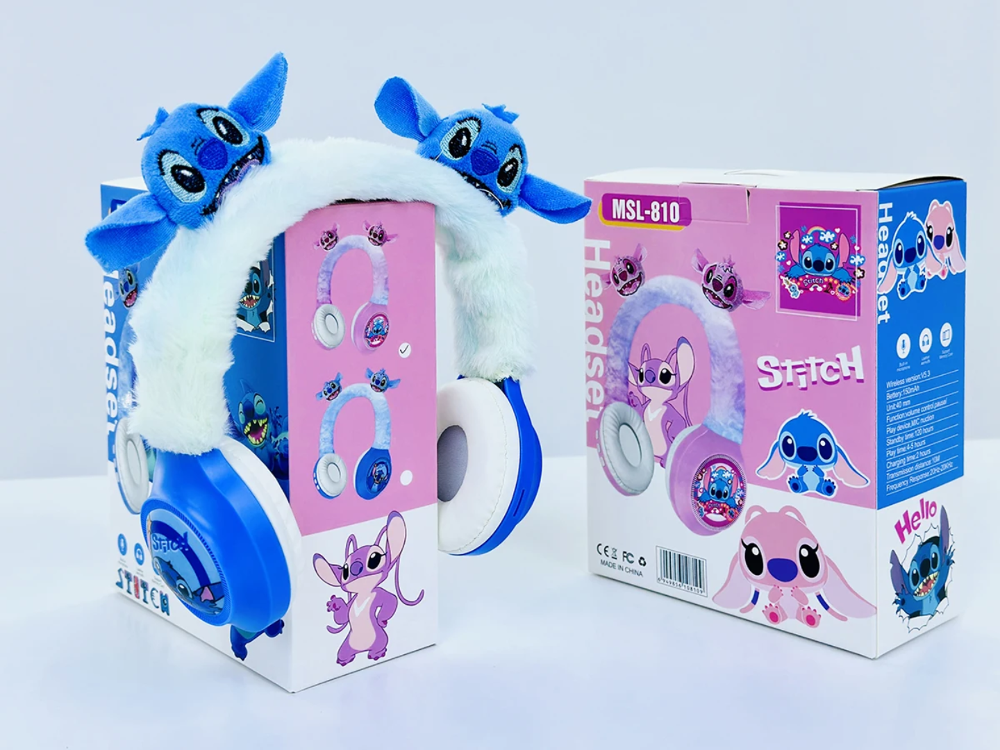 Casque en peluche stitch