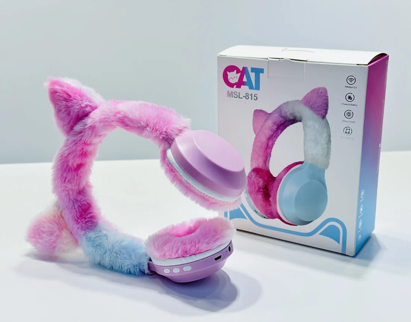 Casque en peluche oreille de chat